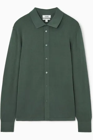 COS Stickad Overshirt I Siden Med Klassisk Passform in