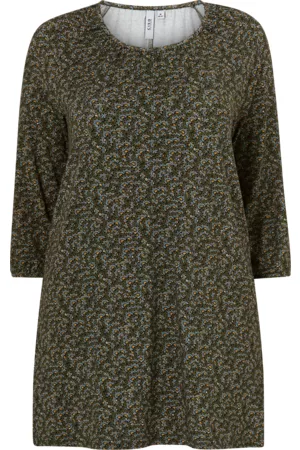 Ciso Kvinna Långärmade t-shirts - Topp Tunic Jersey - Grön - 52/54