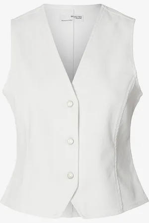 SELECTED Jeansväst slfLexia SL White Denim Vest
