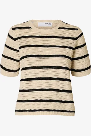 SELECTED Topp slfVinna SS Structure Knit O