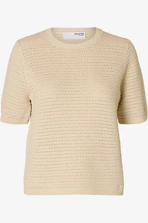 SELECTED Topp slfVinna SS Structure Knit O