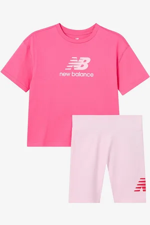 New Balance Set Stacked Logo Tee and Cycle Short Set