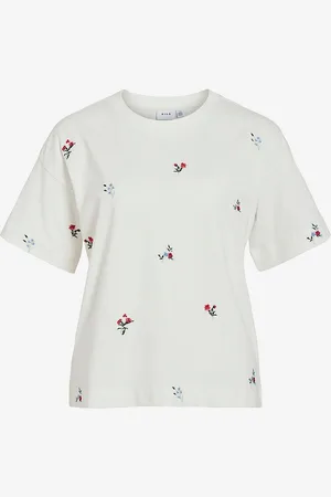 VILA Topp viMonie Flower Emb S/S O