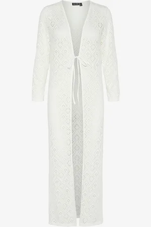 Pieces® Strandklänning pcVita 7/8 Lace Ankle Kimono