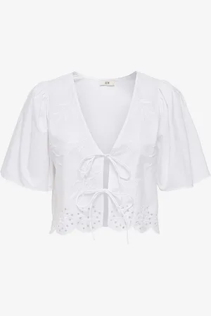 JDY Blus Alice S/S Tie Top Wvn