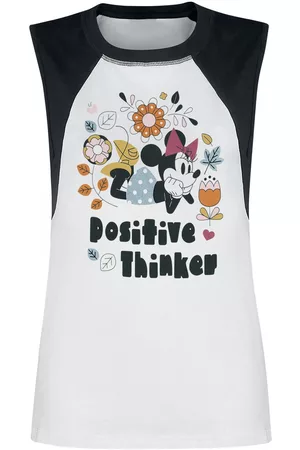 Disney Kvinna Spetstoppar - Minnies Mouse Positive Thinker - Topp - Dam - vit