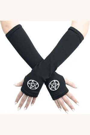 Pamela Mann Gothic Armvärmare - Pentagram Gloves - för Dam