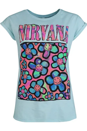Nirvana T-shirt - Coloured Flowers - S XL - för Dam