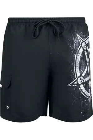 Gothicana Badbyxor - Badshorts med pentagramtryck - M XXL - för Herr