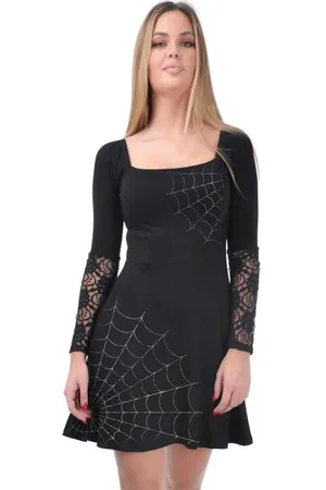 Outer Vision Gothic Kort klänning - Spider Webs Woman