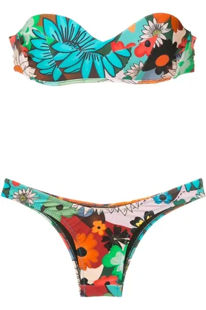AMIR SLAMA Blommig bikiniöverdel i bandeau
