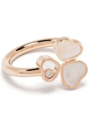 Chopard Happy Hearts Wings diamantring i 18K roséguld med pärlemor