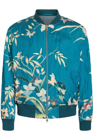 Etro Man Bomberjackor - Floral-print silk bomber jacket