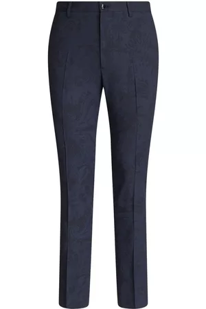 Etro Man Raka byxor - Patterned-jacquard straight-leg trousers
