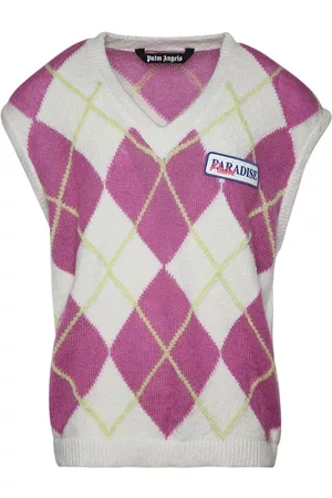 Palm Angels Man Västar - Argyle knitted vest