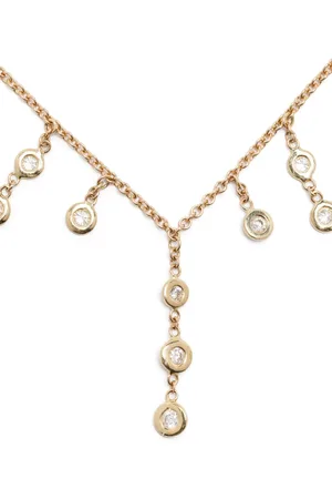 JACQUIE AICHE Shaker diamanthalsband i 14K gult guld