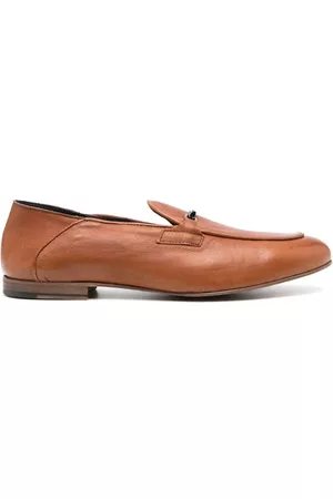 Pollini Man Loafers - Logo-plaque nappa leather loafers