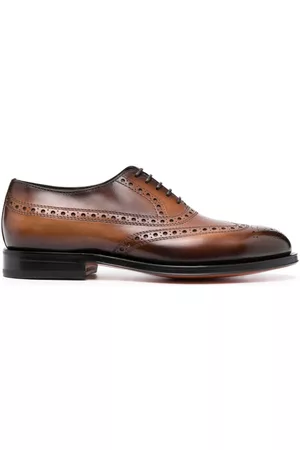 santoni Man Finskor - Gradient-effect brogue Oxford shoes