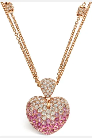 Leo Pizzo Amore halsband i 18K roséguld med diamant och safir