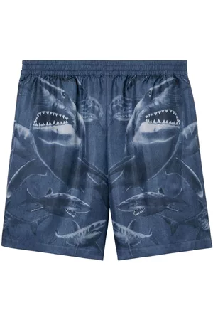 Burberry Man Bermudashorts - Shark-print silk shorts