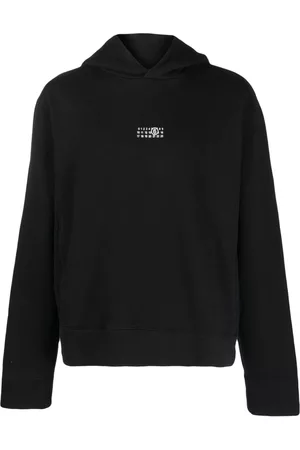 Maison Margiela Man Hoodies - Embroidered-logo cotton hoodie