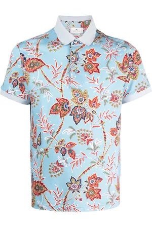 Etro Man Pikétröjor - Floral-print polo shirt