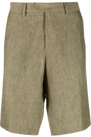 Etro Man Shorts - Mélange linen chino shorts