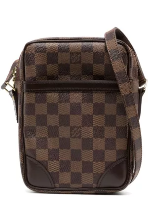 AUTÉNTICO BOLSO DE MAQUILLAJE LOUIS VUITTON DAMIER EBENE EBENE CON CORREA