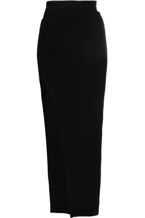 Rick Owens Ribbstickad kjol med sidoslits