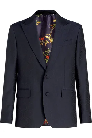 Etro Enkelknäppt blazer med spetsiga slag