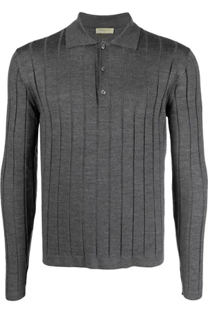 corneliani Ribbad pikétröja i ull