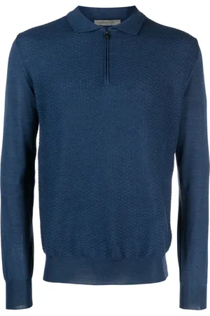 corneliani Finstickad pikétröja