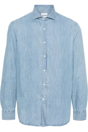 Brunello Cucinelli Jeansskjorta med spread