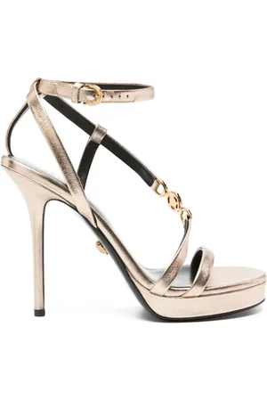 VERSACE Crystal Medusa lädersandaler med strass 110 mm