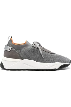 santoni Stickade sneakers med panel