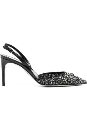 RENE CAOVILLA Lädersandaler med strass 80 mm