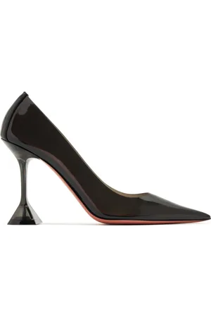 Amina Muaddi Ami Glass pumps med skulpterad klack 95 mm