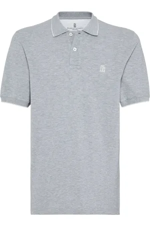 Brunello Cucinelli Pikétröja med broderad logotyp