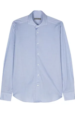 corneliani Pikétröja med vävd detalj