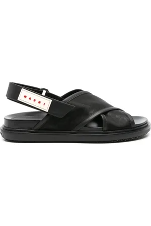 Marni Platta sandaler med logotypmärke