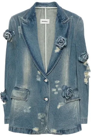 Seen Users Rose enkelknäppt jeansblazer