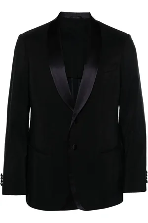 Giorgio Armani Enkelknäppt blazer med skrynklad effekt
