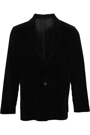 Issey Miyake Enkelknäppt blazer med plisserad effekt