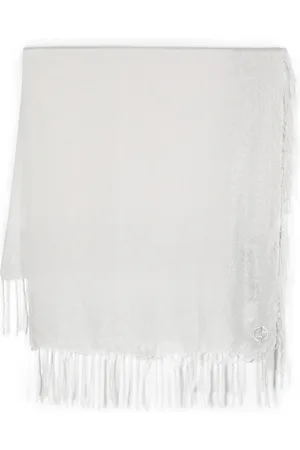 Giorgio Armani Fransig sjal med broderad logotyp