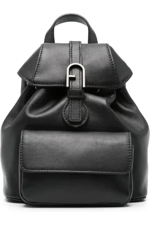 Furla Ryggsäck i läder med logotypspänne