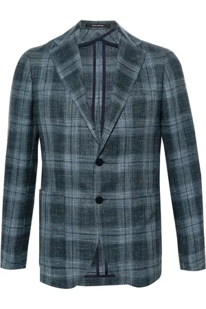 TAGLIATORE Rutig enkelknäppt blazer
