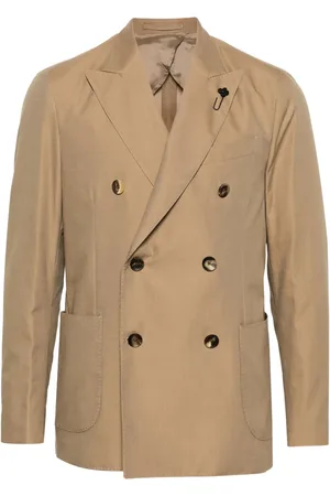 LARDINI Dubbelknäppt blazer med brosch