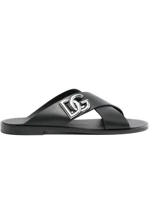 Dolce & Gabbana DG lädersandaler med logotyp