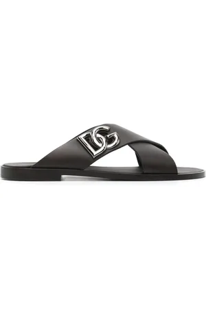 Dolce & Gabbana DG lädersandaler med logotyp