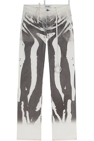 The Attico Jeans med abstrakt tryck